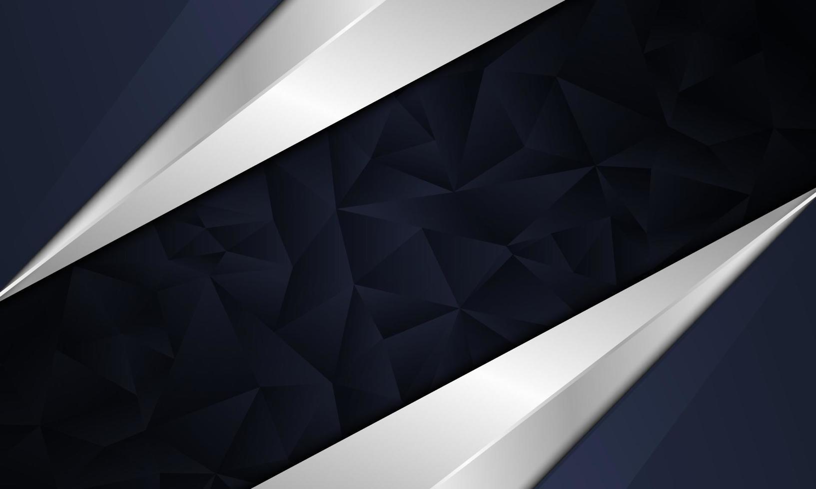 Abstract dark navy and white metallic with polygonal background. Vector illustration.