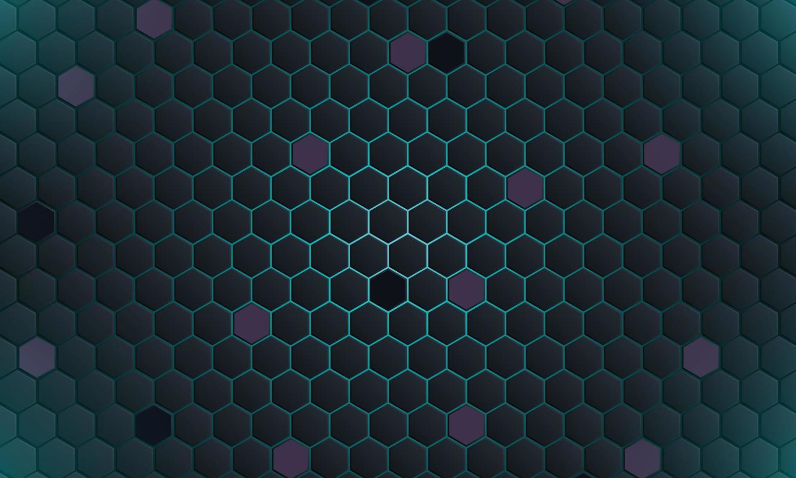 Abstract dark technology hexagonal with blue light background. vector