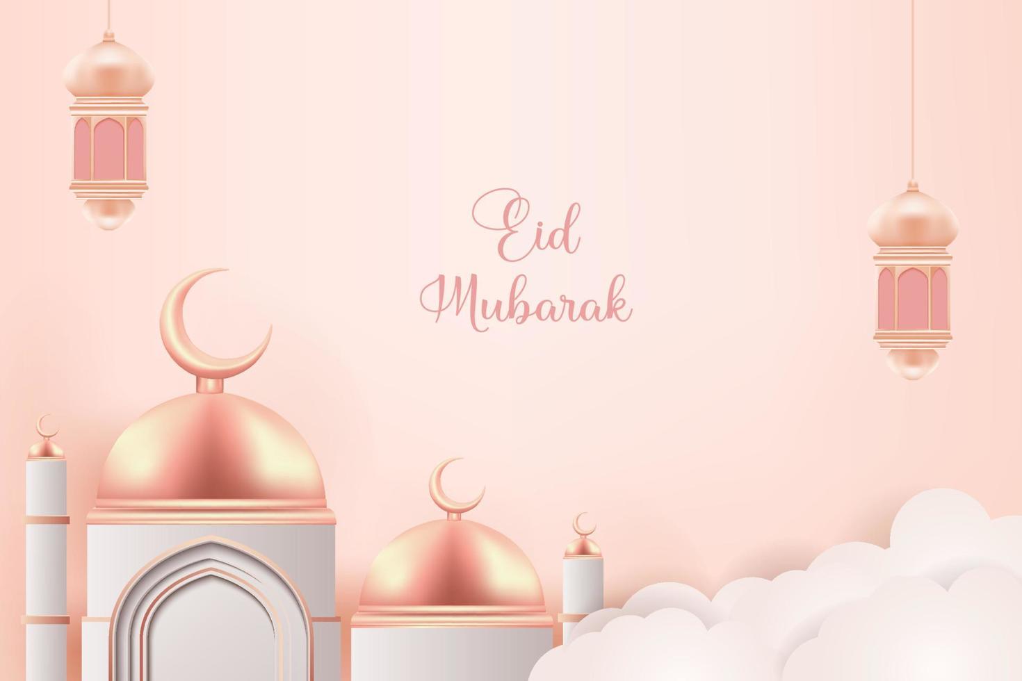 islamic background with ornament design.eid mubarak greeting card template. vector