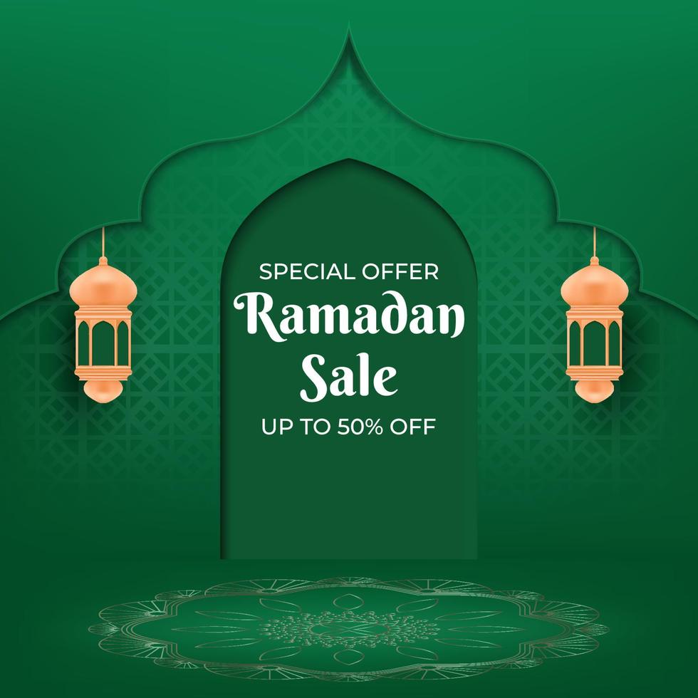 islamic background with ornament design.ramadan kareem sale banner for promotion. vector