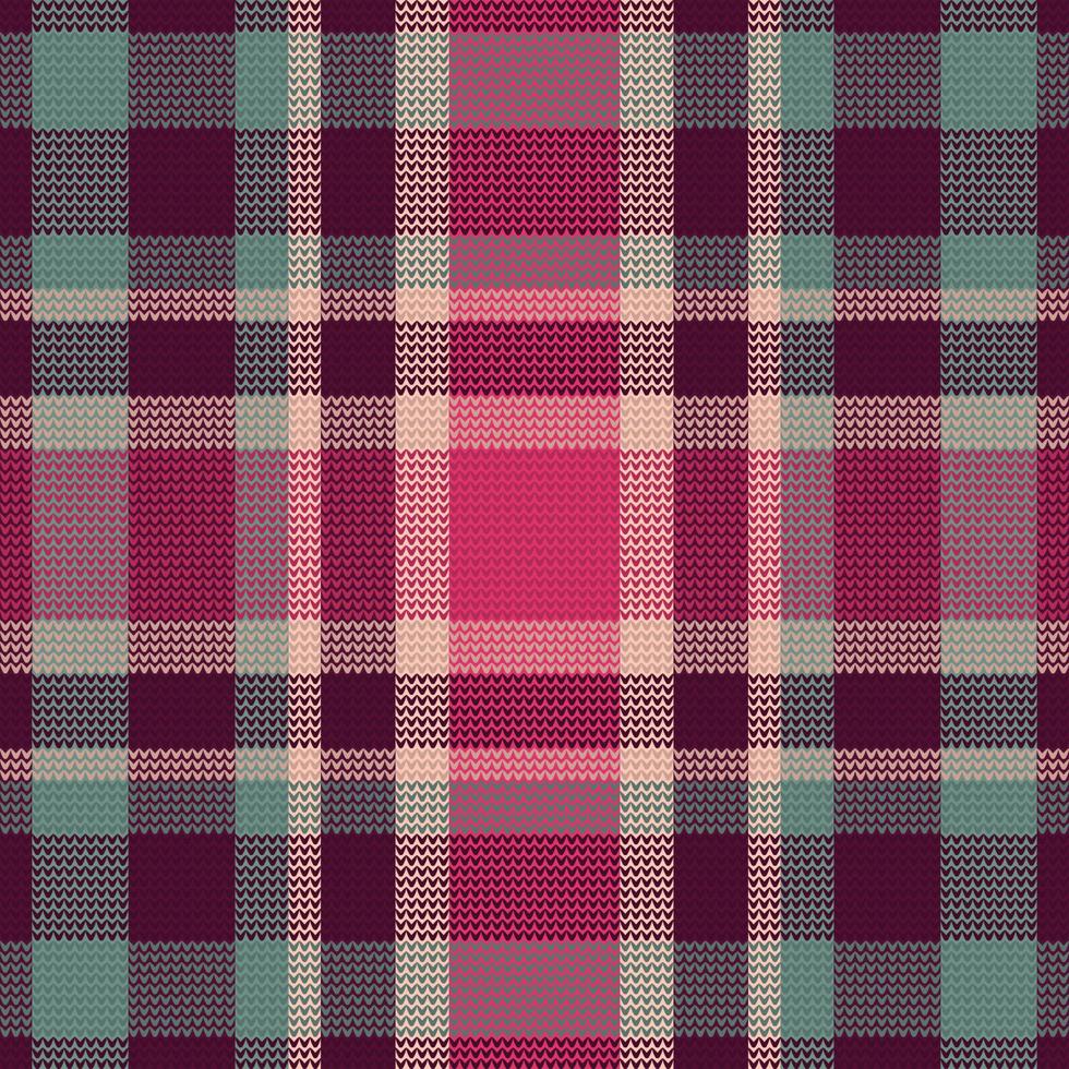 Christmas knitting tartan plaid pattern background. vector