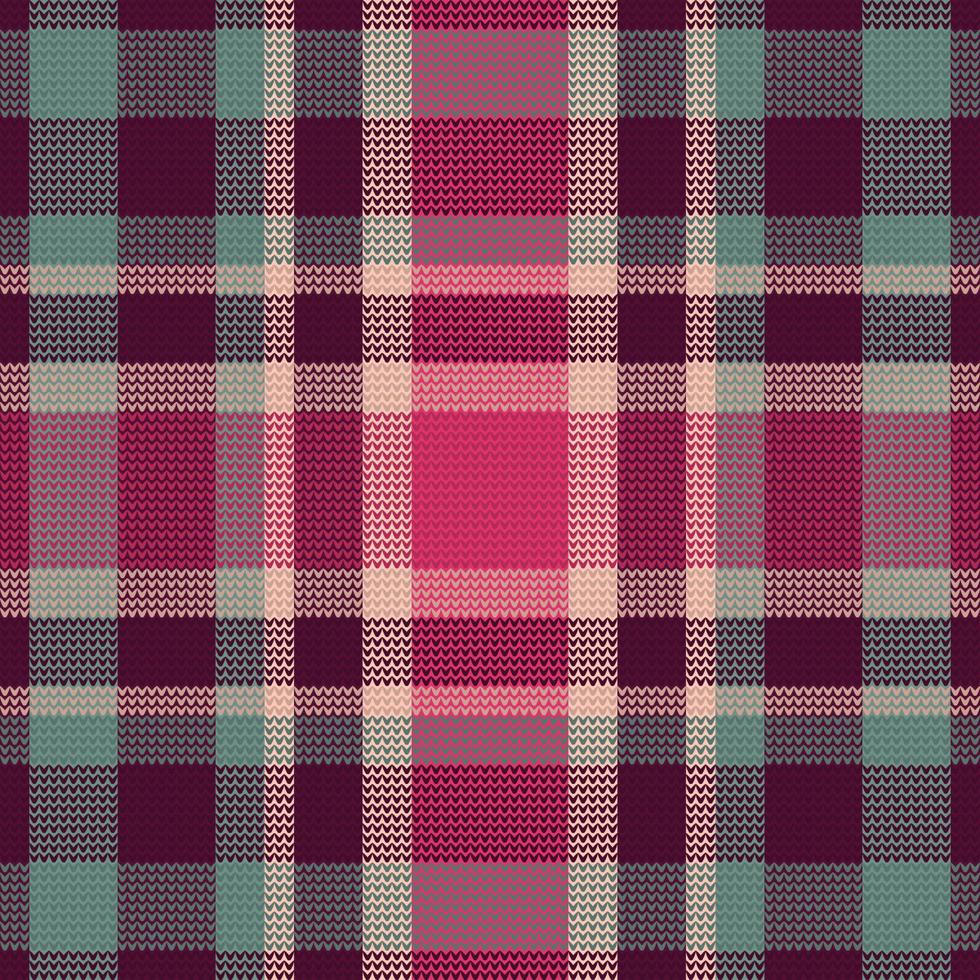 Christmas knitting tartan plaid pattern background. vector