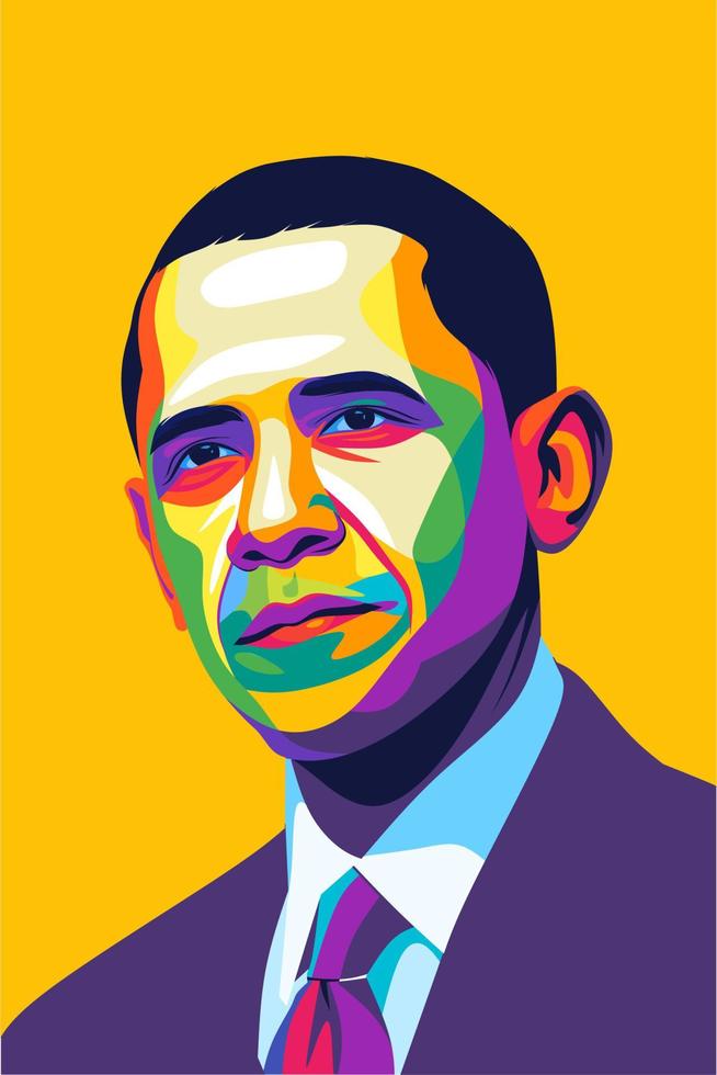 barack obama presidente de américa en retrato de arte pop vector