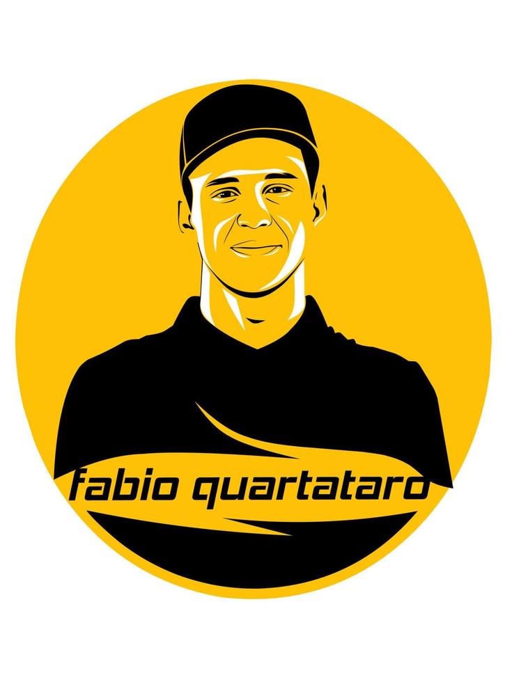 Sketch of Fabio Quartararo famous motorsport racer from France vector