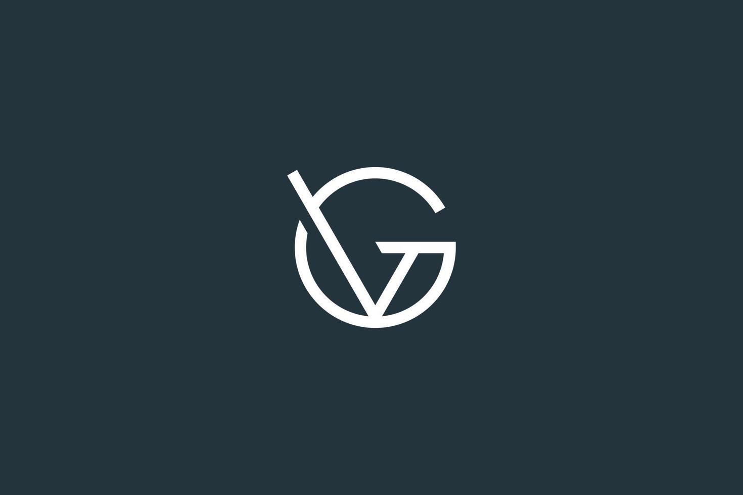 Minimal Letter VG or GV Logo Design Vector