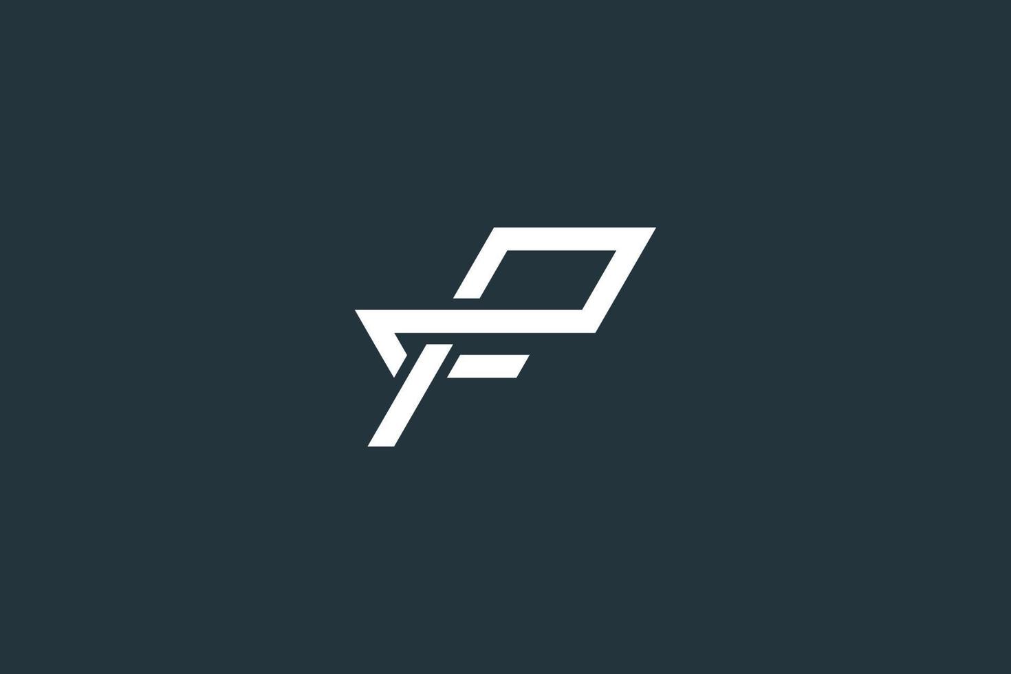 Minimal Letter PF or FP Logo Design Vector
