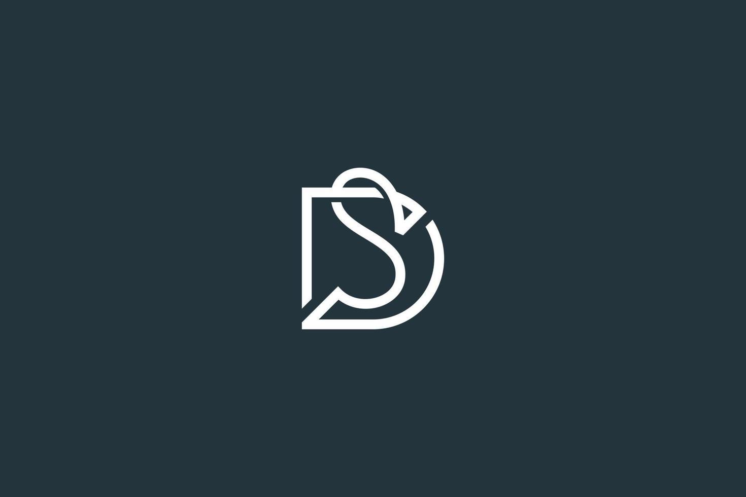 Initial Letter SD or DS Logo Design Vector