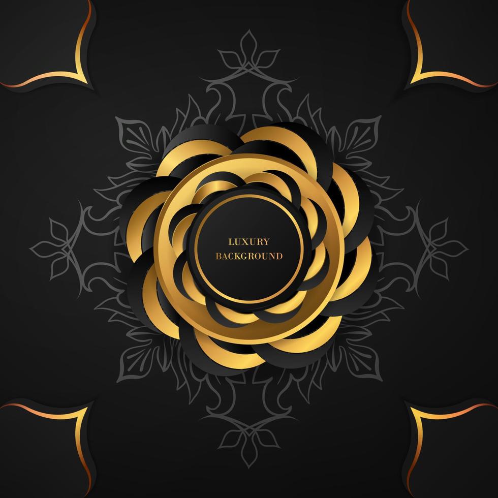 abstract geometric rounded in gold and black vector