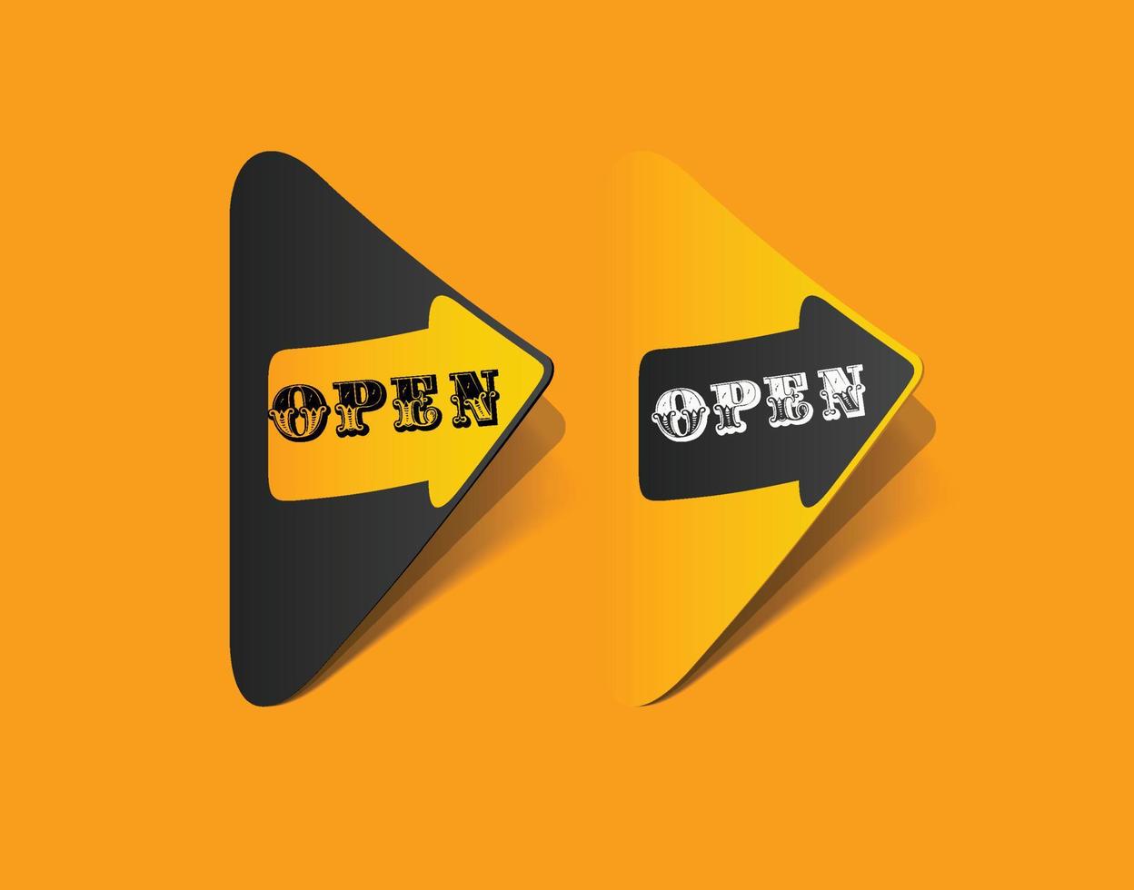 Open arrow labels vector