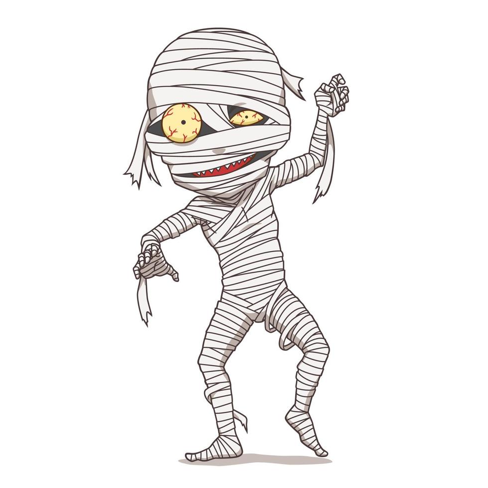 Cartoon character of mummy. vector