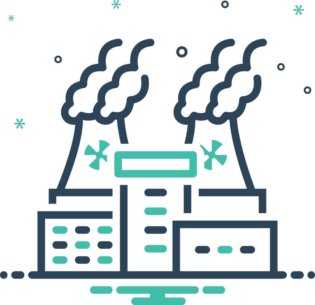 Mix icon for nuclear plant vector