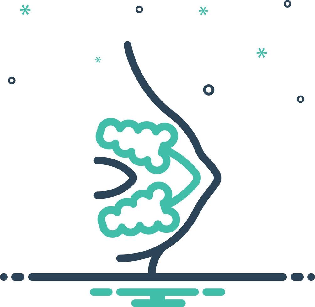 Mix icon for mammary gland vector