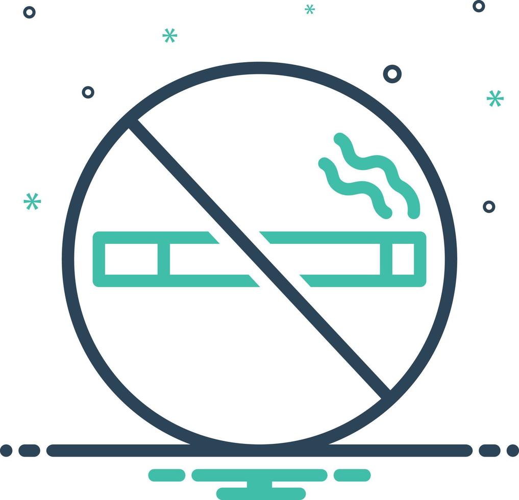 Mix icon for no smoking vector