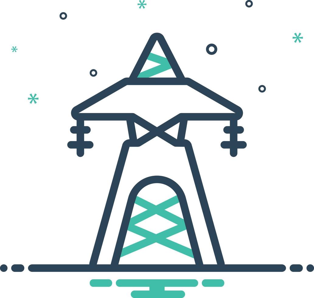 Mix icon for transmission tower vector