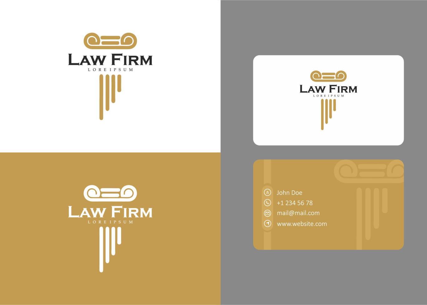 Law Logo Design With Business Card Vector