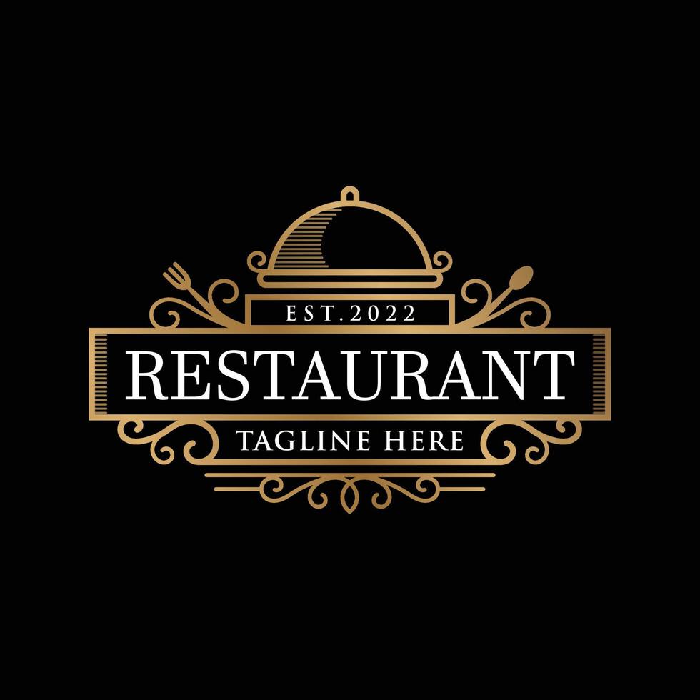 Elegant vintage restaurant logo and badge template vector