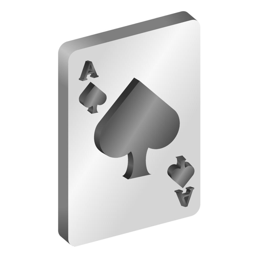 3d playing card ace spade vector