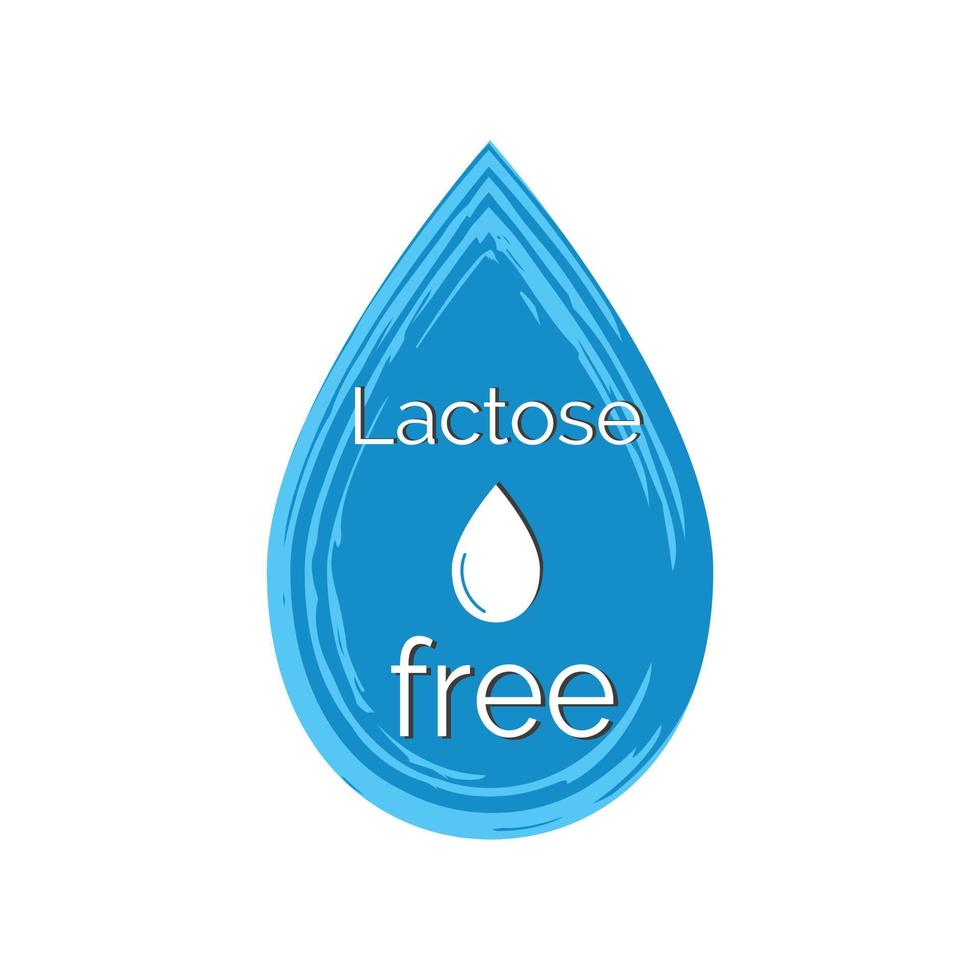 Lactose free blue icon. Badge product with no lactose, isolated on white background vector illustration