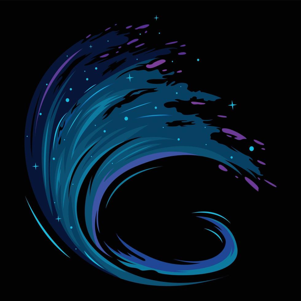 Beautiful galaxy waves vector illustration