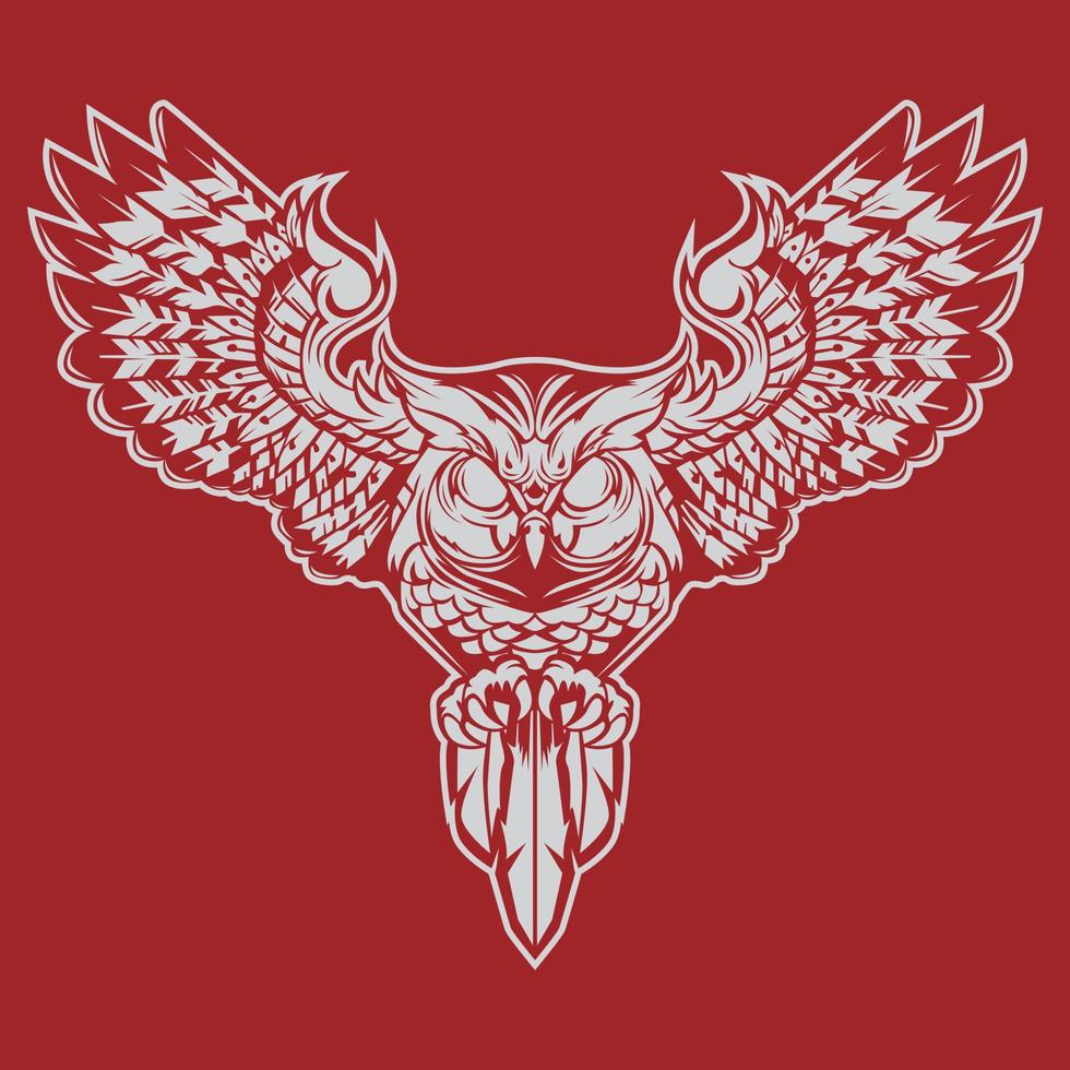 Flying owl symbol vector illustration