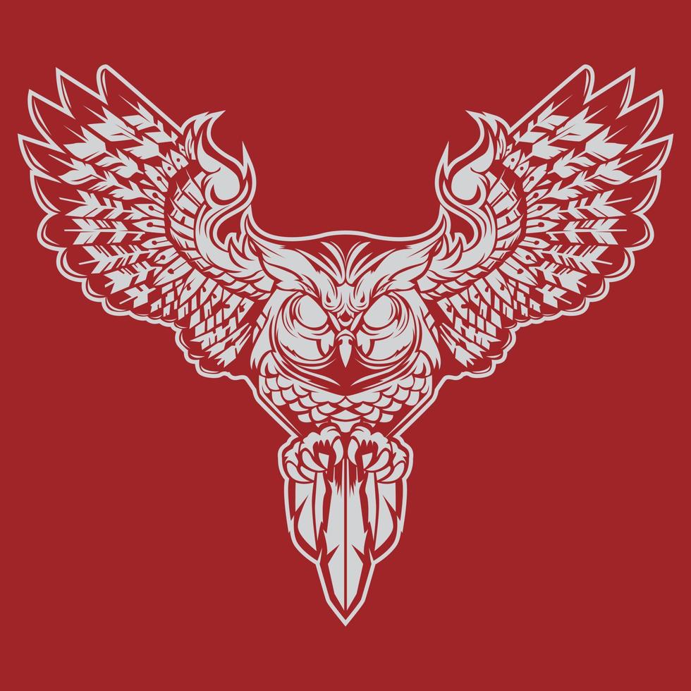 Flying owl symbol vector illustration