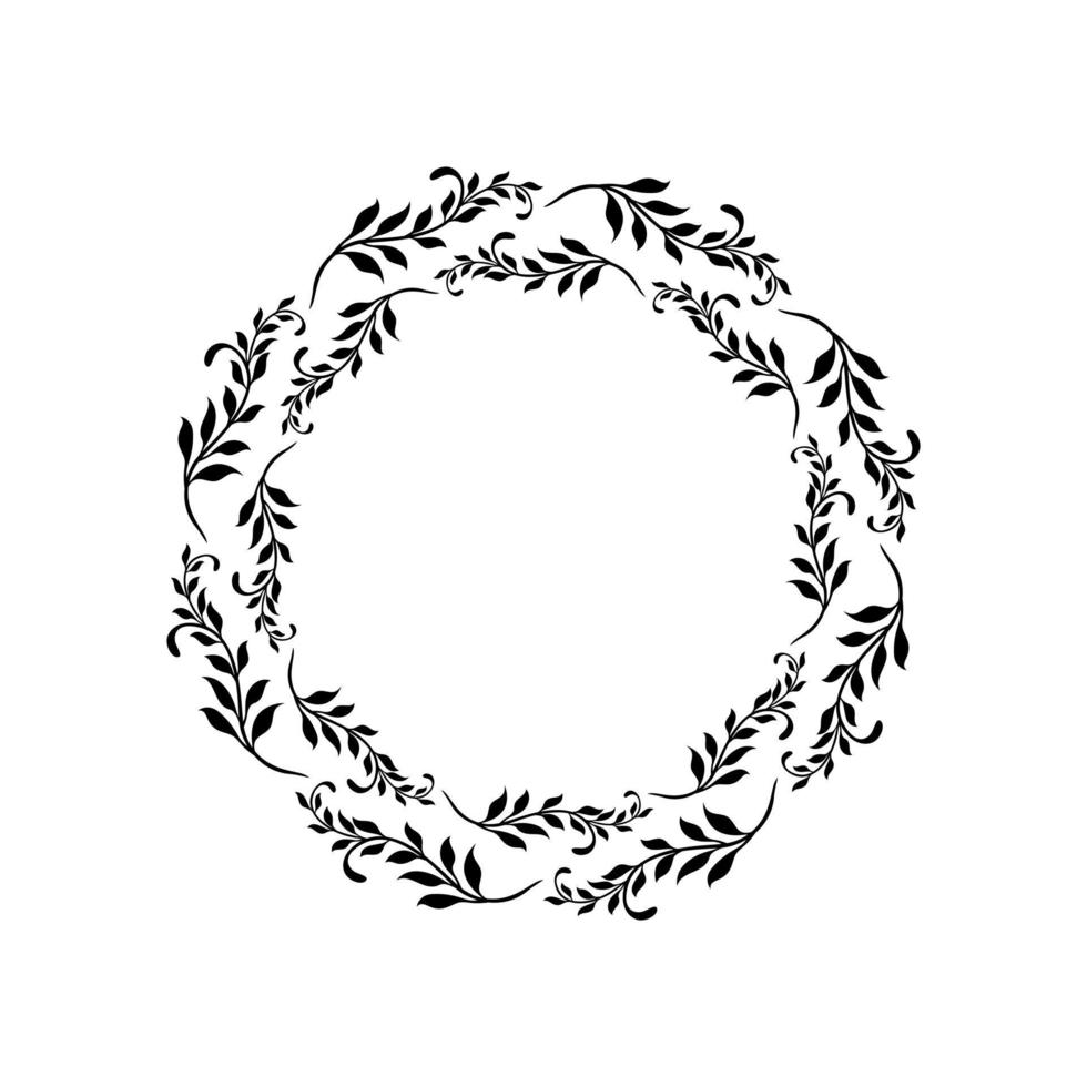 Round frame made of flowers. Vector illustration.