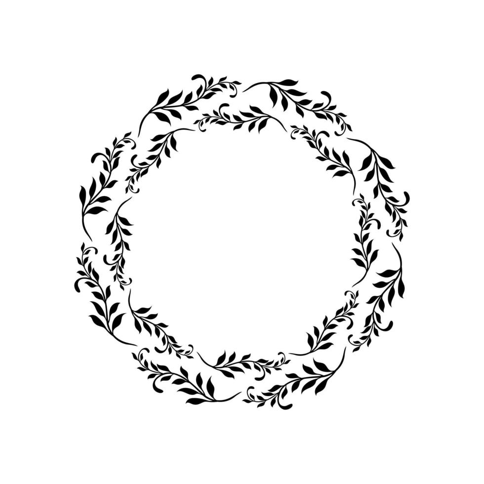 Round frame made of flowers. Vector illustration.