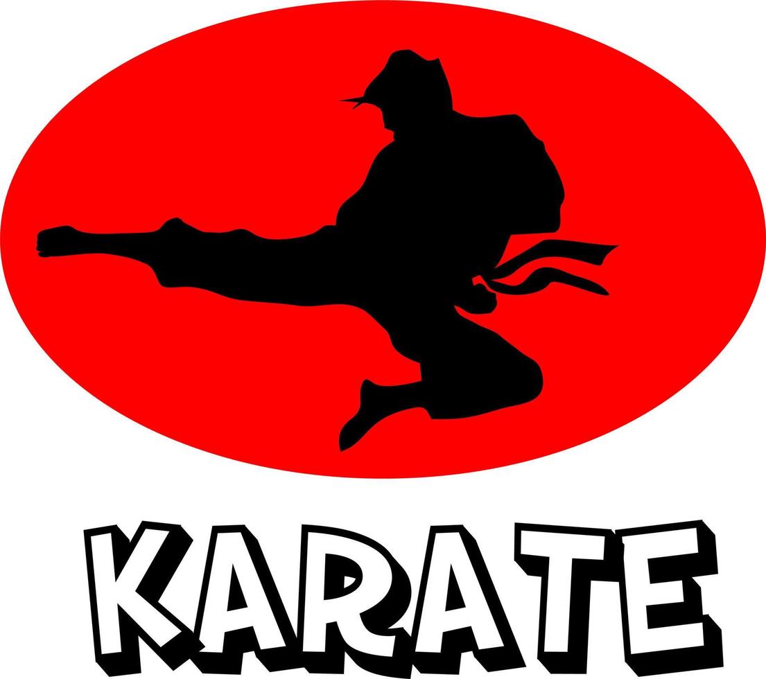 vector de logotipo de patada de karate