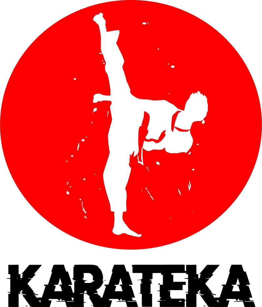 vector de logotipo de patada de karate