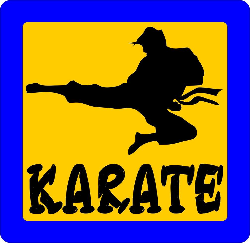 karate kick logo vector