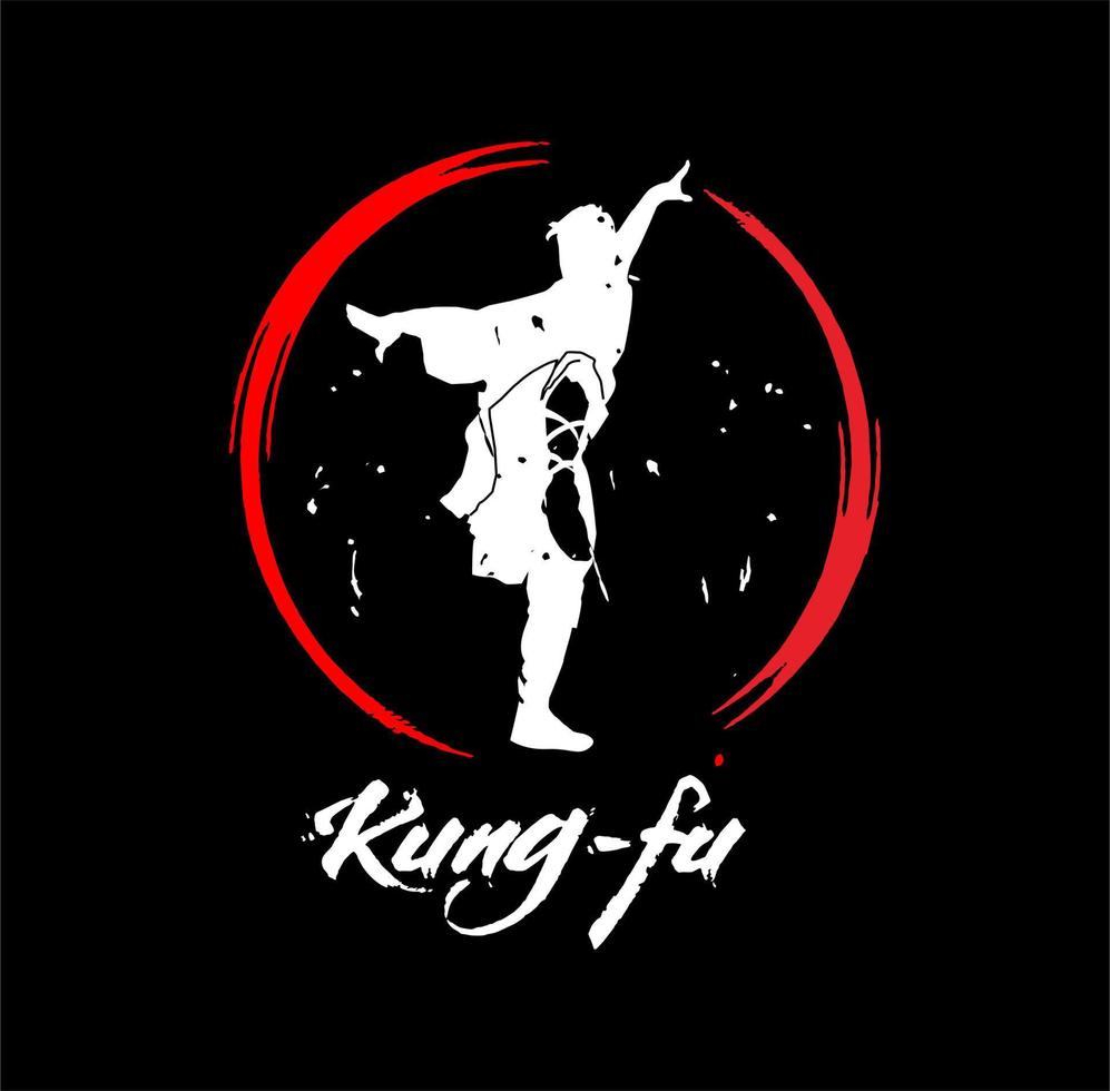 kung fu logo vector modern illustration