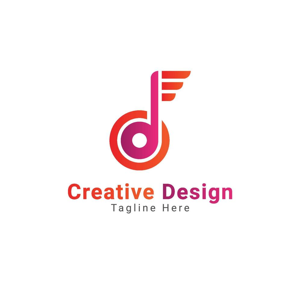 diseño de logotipo de aplicación de música degradada moderna vector