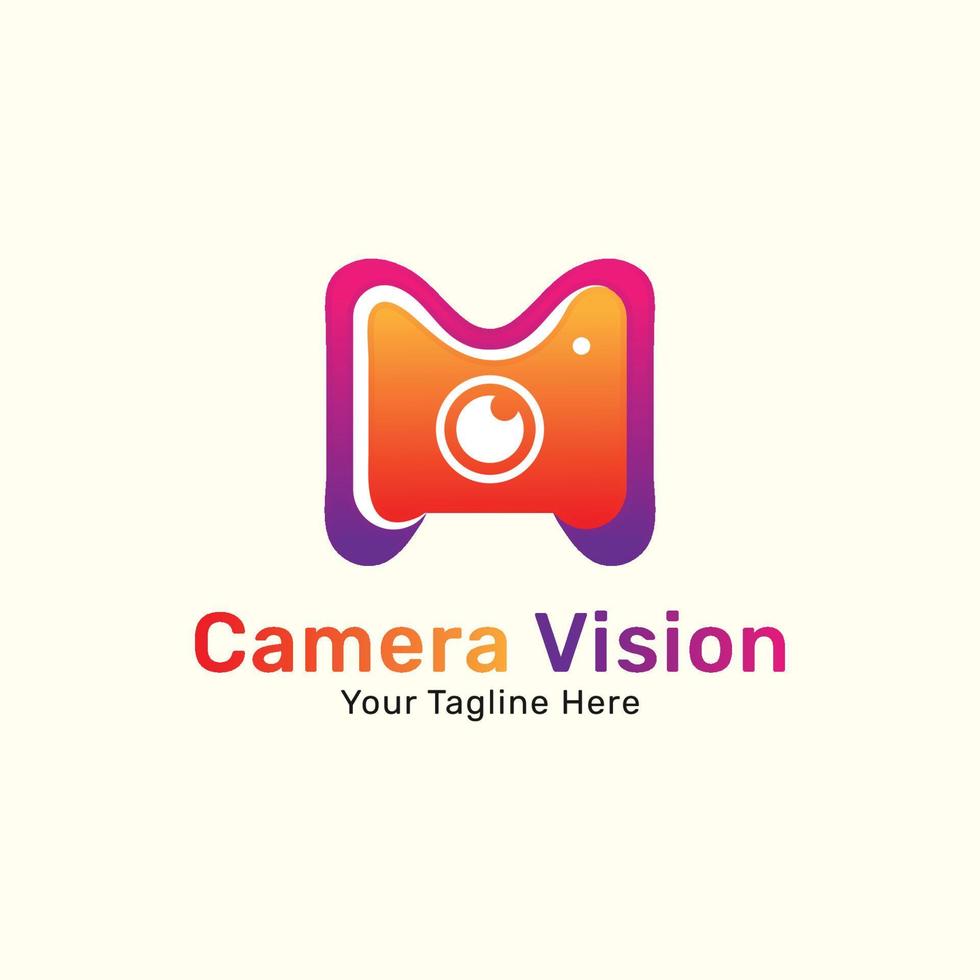 Modern Eye Camera Vision Logo Design vector
