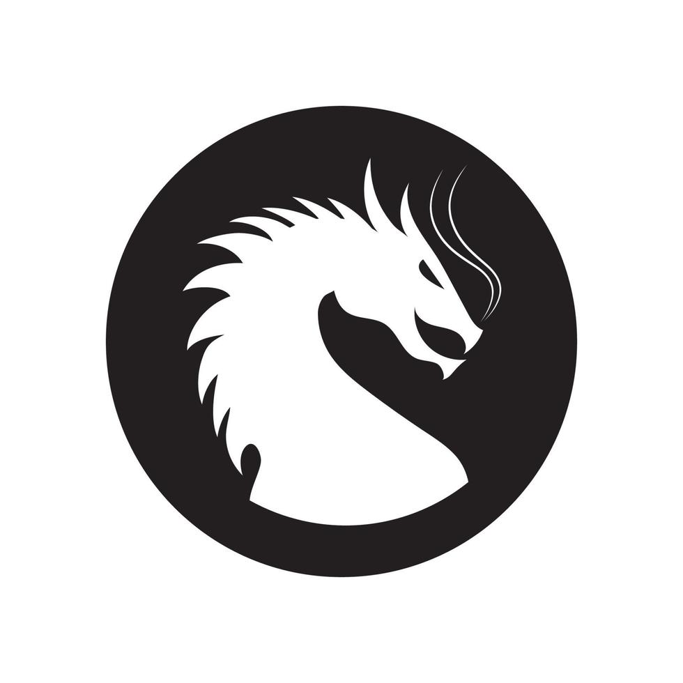head Dragon simple logo design vector icon illustration