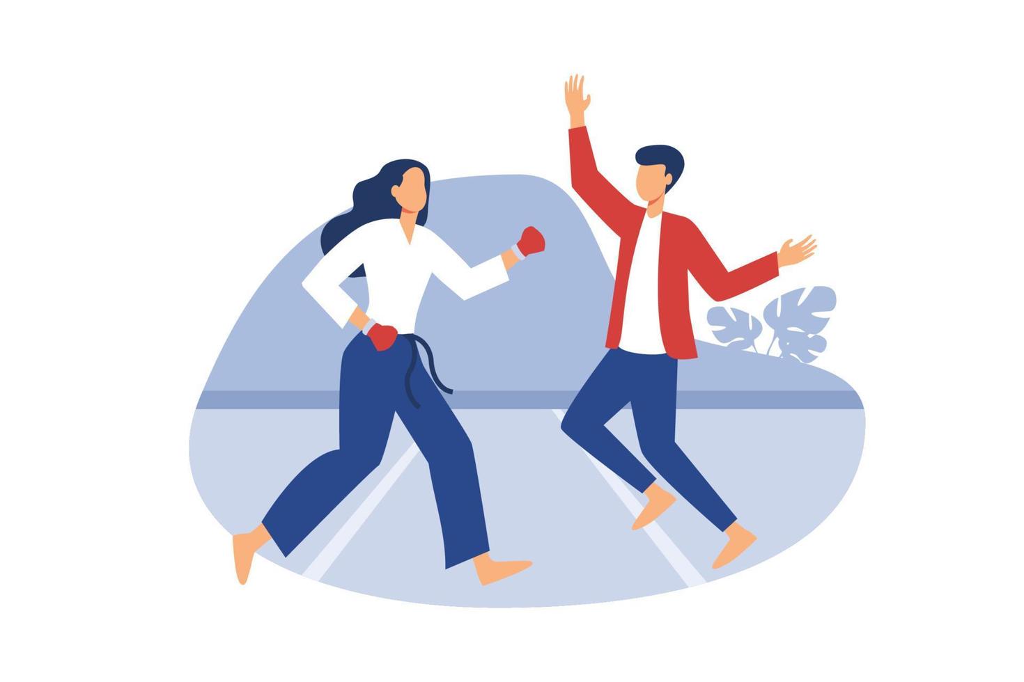 Self defense illustration exclusive design inspiration vector