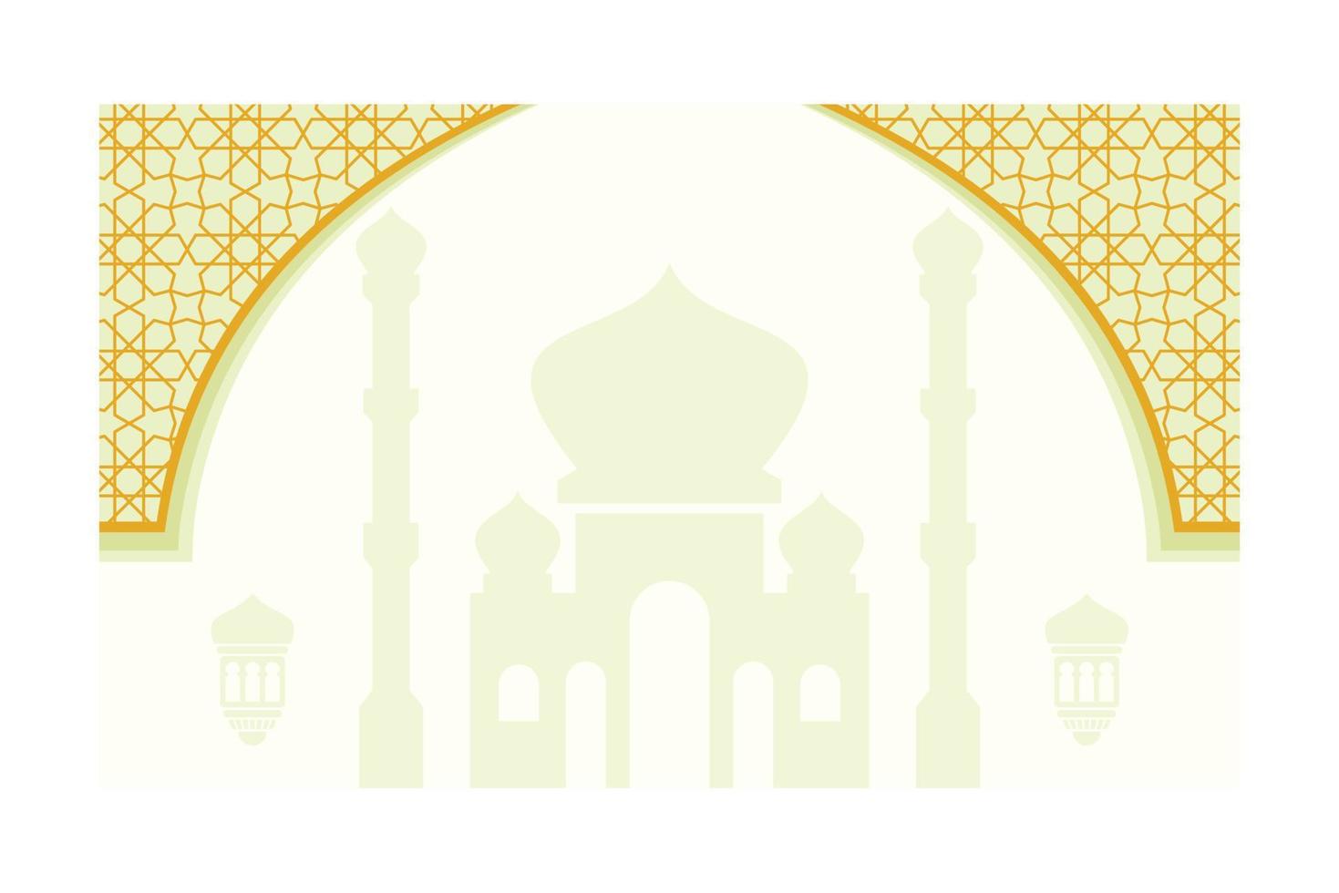 Abstract islamic background with traditional ornament green color. Vector illustration.