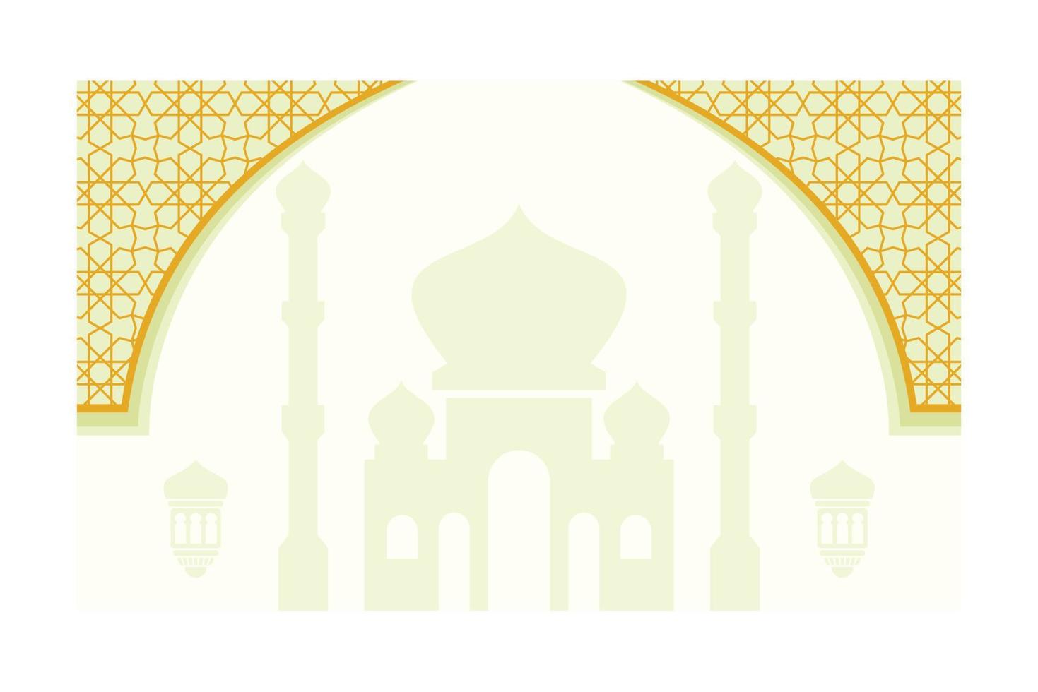 Abstract islamic background with traditional ornament green color. Vector illustration.