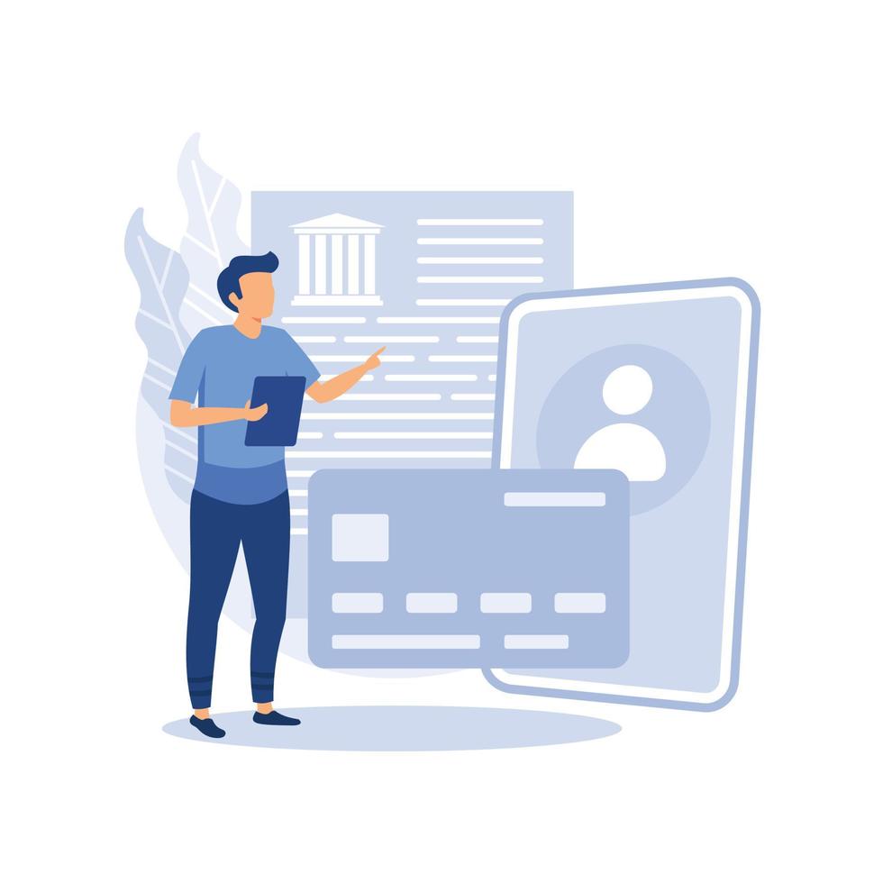Card-on-File abstract concept vector illustration. Storing cardholder information, payment facilitation, card-on-file transaction, save details, consumer credentials, reward abstract metaphor.