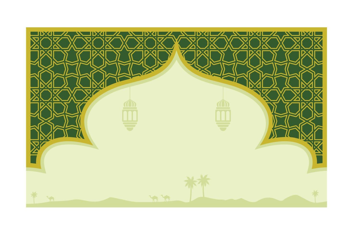 Abstract islamic background with traditional ornament green color