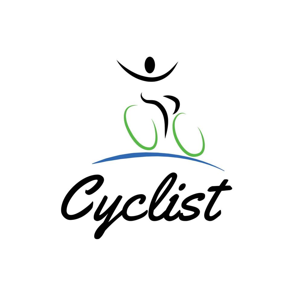 un logo de línea abstracta de una persona abstracta montando una bicicleta  como logo para un club de ciclismo o una compañía de bicicletas en un fondo  blanco 6946293 Vector en Vecteezy