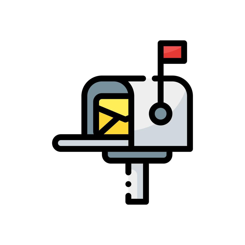 mailbox filled line style icon. vector illustration for graphic design, website, app