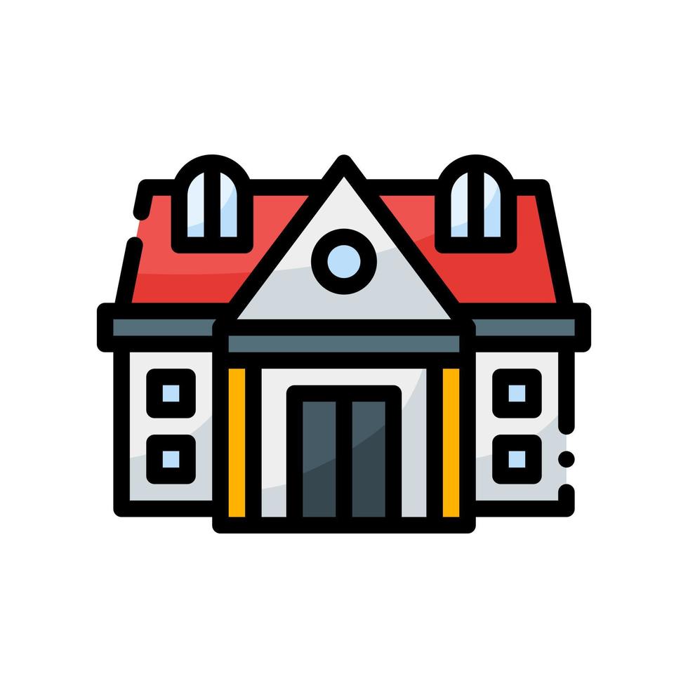 mansion filled line style icon. vector illustration for graphic design, website, app