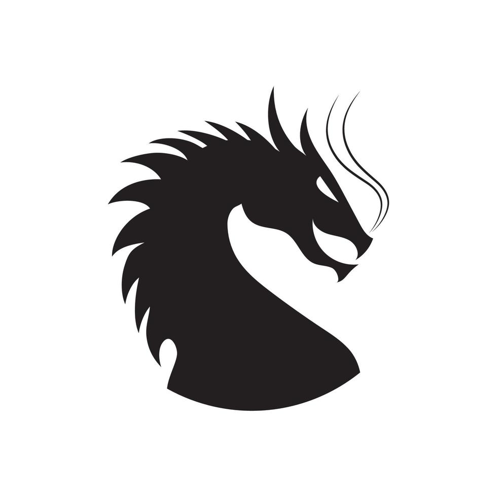 head Dragon simple logo design vector icon illustration