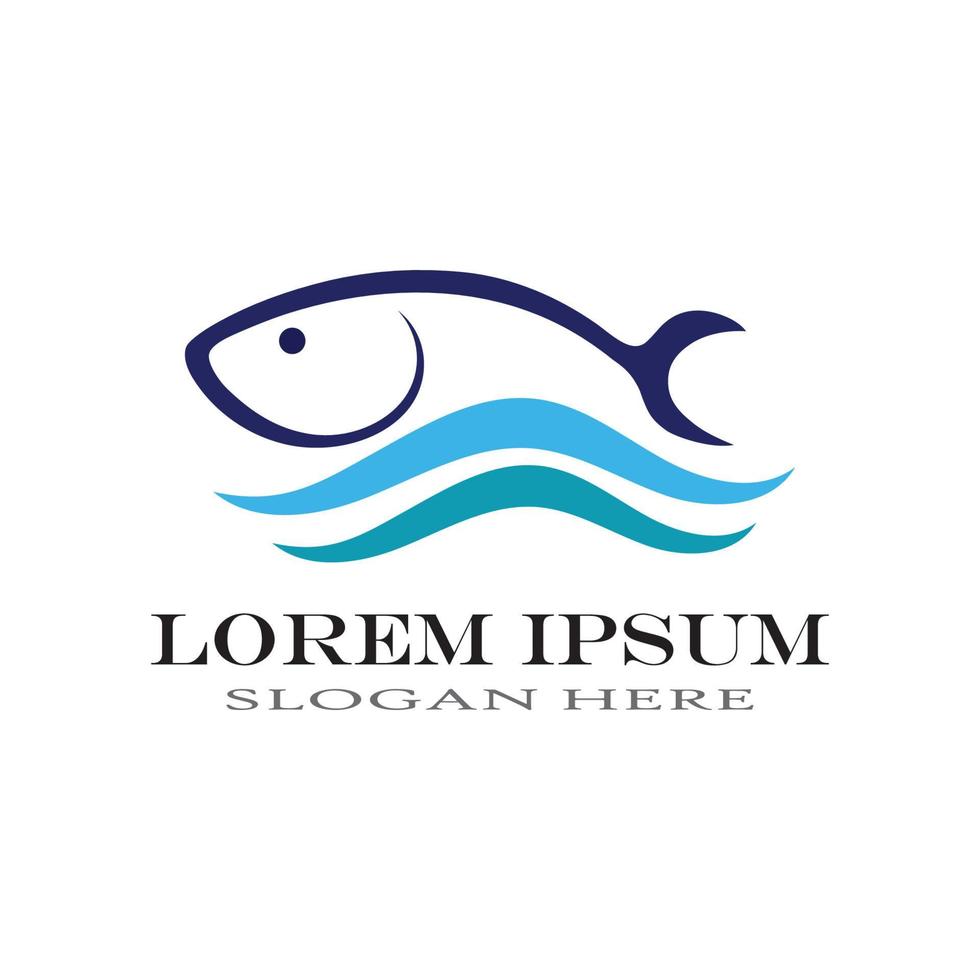 Fish logo template vector
