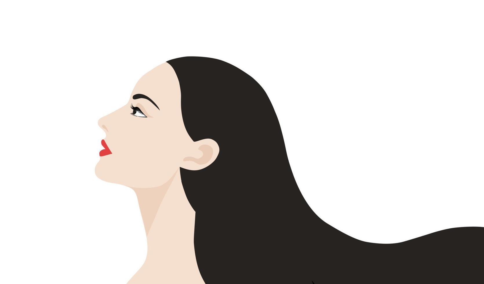 Girl power concept beautiful face woman side view isolated. Woman day