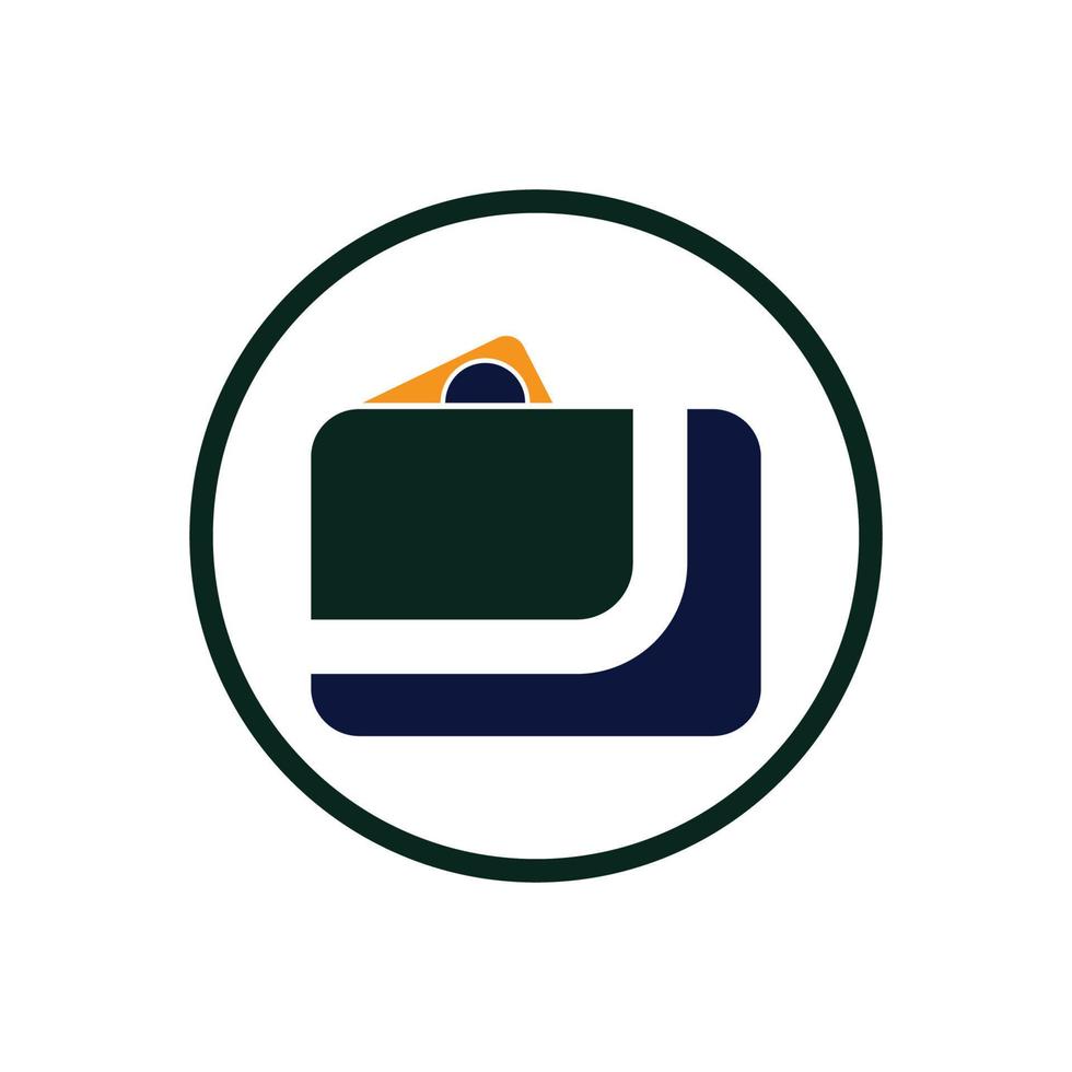 wallet logo design icon vector