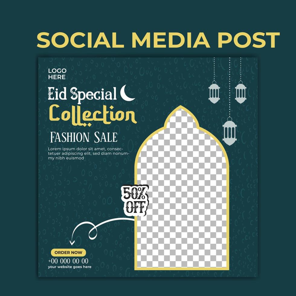 publicación especial en redes sociales de venta de moda eid vector