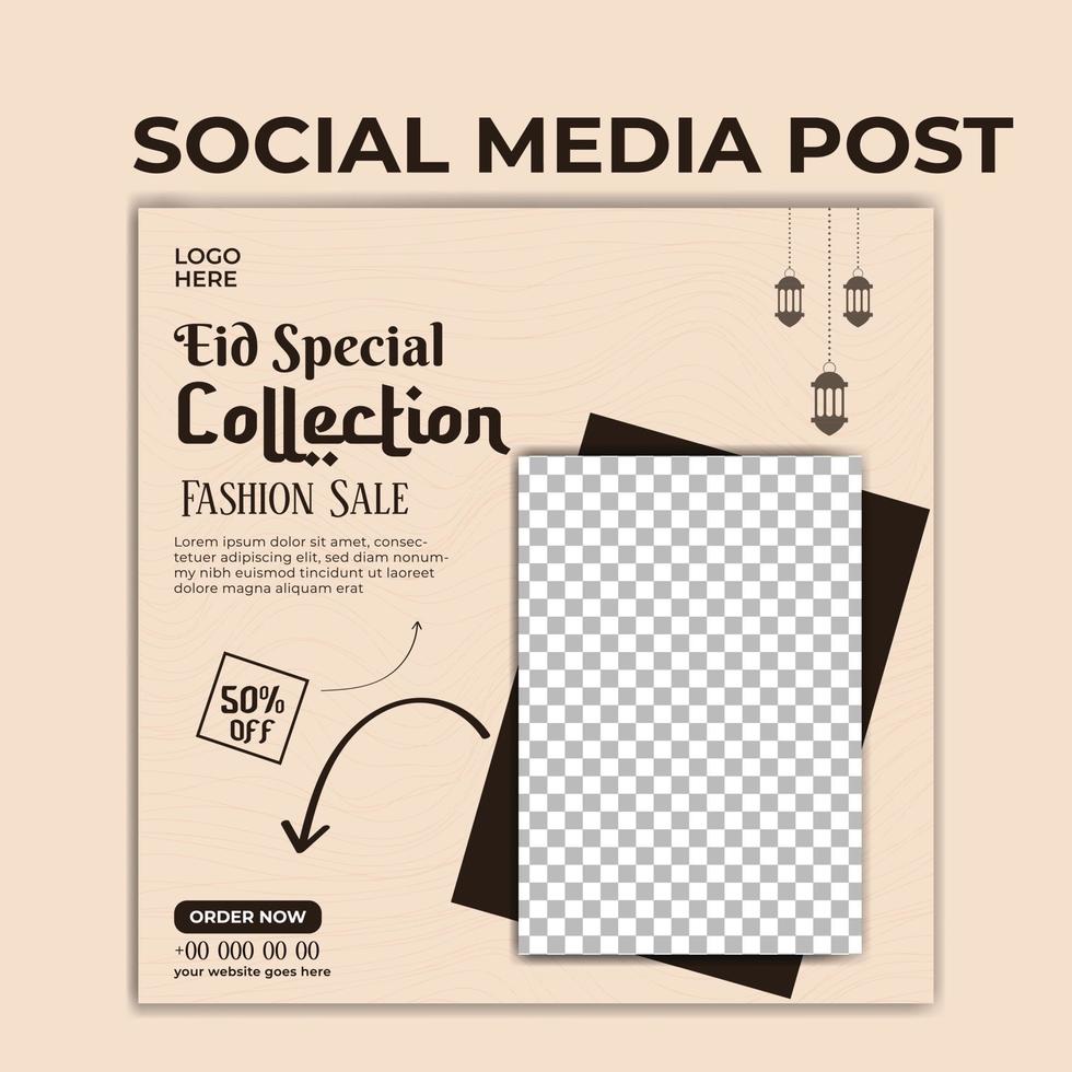 publicación especial de redes sociales de venta de moda de eid vector