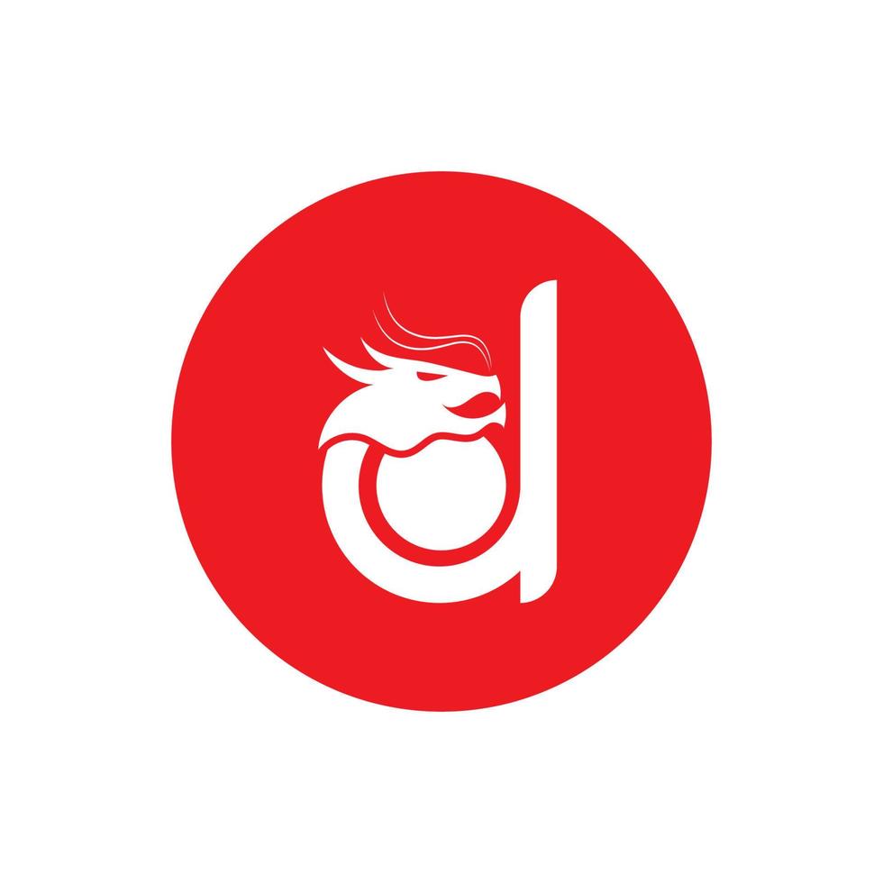 head Dragon simple logo design vector icon illustration