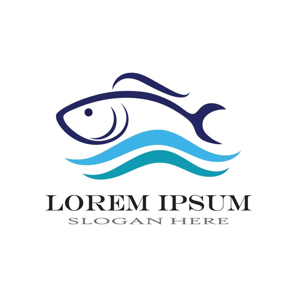 Fish logo template vector